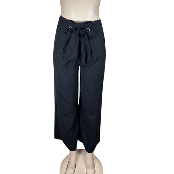 Doe & Rae .  Black Maxi Tie Front Trousers - Picture 1 of 10